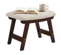 Relaxdays Pouf legno e lino