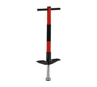 Relaxdays Salterello per Bambini, Pogo Stick, Bastone Salta, Max.35 kg, Impugnatura Imbottita, Acciaio Inox, Rosso, Plastica, Gommapiuma, 95x24x6 cm