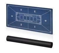 Relaxdays Pokermatte 120 x 60 cm 120x60 cm per Texas Hold'em, Antiscivolo, Impermeabile, Tappeto da Poker con Manicotto, 6 Giocatori, Blu, 60% Poliestere 40% Gomma