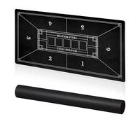 Relaxdays Pokermatte 120 x 60 cm Tappeto da Poker Texas Hold'em, Antiscivolo, Impermeabile, con Manicotto, 6 Giocatori, Nero, 60% Poliestere 40% Gomma