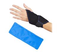 Relaxdays Polsiera Termica in Gel Ghiaccio Riutilizzabili, Dolori Articolari Tendiniti, Terapia Caldo e Freddo, Nero/Blu
