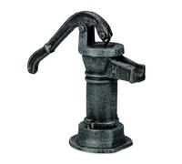 Relaxdays Pompa dell'Acqua Decorativa, Elemento d'Arredo per Il Giardino, Design Antico, Manuale, in Ghisa, Grigio/Verde, 22.5 x 13.5 x 10.5 cm