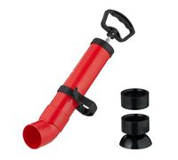 Relaxdays Pompa Sturalavandini Aria Compressa, 2 Inserti per Il Bagno, Stura Scarichi Intasati per Lavandino, Nero Rosso, 48 x 16 x 48 cm