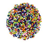 Relaxdays PON Mini Pompon, Piccole Palline Soffici da Bricolage, Decorazioni per Feste, D: 5 mm, Poliestere, Colorati, 2 x 17 x 17 cm, 2000 unità