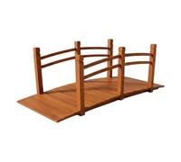 Relaxdays Ponte da Giardino, con ringhiera, Legno di Abete, per laghetto, AxLxP: 55x150x67 cm, 150 kg, Arancione