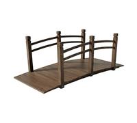 Relaxdays Ponte da Giardino in Legno di Abete, con ringhiera, per laghetti, 58x171,5x75 cm, Marrone