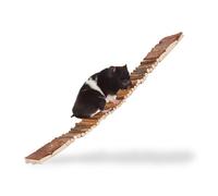 Relaxdays Ponte in Legno per Roditori, Scaletta Flessibile per Animali Criceti, con Occhielli, HLP 1,5x55x10cm, Naturale, 1,5 x 55 x 10 cm