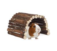 relaxdays Ponte in Legno per Roditori, Tunnel per Animali, Criceti, Flessibile, Schima, HLP 2x29x17cm, Naturale