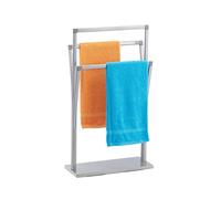 Relaxdays Asciugamani a 3 Bracci, Supporto Porta Salviette, HLP: 86,5 x 50 x 20 cm, per Bagno, Argento, Ferro, 1 pz