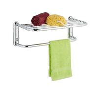 Mensola Parete Portasciugamani Porta Asciugamani Bagno 17x48x23,5 cm Acciaio