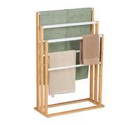 Relaxdays Porta asciugamani in bambù con 6 aste