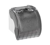 Relaxdays Porta Carta Igienica con Ripiano e Copertura, Portarotolo in Plastica HxLxP: 15 x 13,5 x 15cm, Grigio/Bianco