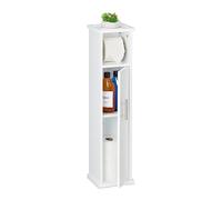 Mobiletto per il bagno salvaspazio Supporto carta igienica 2 scomparti MDF