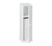 Relaxdays Porta Carta Igienica da Bagnocon 2 Ripiani, Mobiletto Autoportante da Appoggiare, 65x19,5x19,5 cm, MDF, Bianco