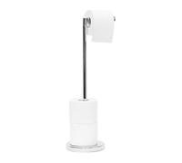 Portacarta igienica terra portarotolo piantana bagno 69x16,5x16,5cm acciaio inox