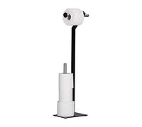 Relaxdays Porta Carta Igienica da Terra, Portarotoli da Bagno, Piantana WC, H x L x P: 72 x 23 x 13,5 cm, nero/cromato