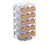 Relaxdays Porta Cialde caffè, Organizer Portacapsule Capsule Compatibili Keurig, HxLxP: 30,5x16x12,5 cm, Argento, Ferro