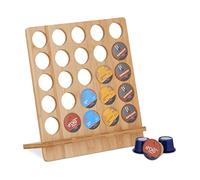 Relaxdays Porta Cialde Cafissimo, bambù, Contenitore per 25 Capsule da Macchinetta, Portacialde, 30x27x13 cm, Marrone