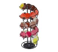 Relaxdays Porta Cialde Dolce Gusto, Contenitore per 32 Capsule Macchinetta Girevole, in Metallo, HxD: 41x17 cm, Nero