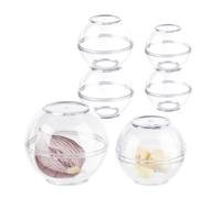 Relaxdays Set di 6 Sfere salvafreschezza Porta Cipolla, Set 6 Contenitori Salvacipolla e Aglio, Food Saver da Frigo, in Plastica,Ø 7 e 9 cm,Trasparente, 8 x 9 x 9 cm