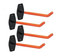 Relaxdays Porta Gomme Auto da Parete, Set di 4 Ganci da Muro per Pneumatici e Cerchioni Fino a 40 kg, Arancione Nero