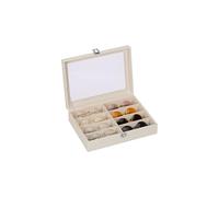Relaxdays Porta Occhiali Multiplo, Scatola per 8 Paia, Cofanetto Espositore con Cassetti, HLP: 8,5x33,5x24,5 cm, Bianco
