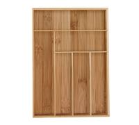 Relaxdays Porta posate in bambù a 6 scomparti