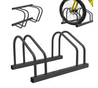 Portabici Relaxdays, Montaggio Pavimento/Parete, Pneumatici Fino a 65 mm, Garage/Cortile, a Fila, Acciaio, Argento