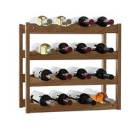 Relaxdays portabottiglie in Legno Noce per 16 Bottiglie, 38×42×21 cm, Ideale per Vino Rosso e Bianco, Naturale