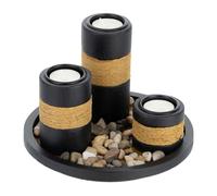 Portacandele Set per candele Porta tealight elegante 3 pz. MDF Set di candele