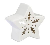 Stella portacandele in ceramica Candeliere decorativo Porta-tealight bianco