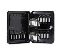 Relaxdays Portachiavi in Metallo, Richiudibile, 48 Ganci, Portachiavi incl., HLP 25x18x7,5 cm, Nero