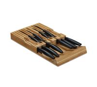 Relaxdays Portacoltelli cassetto Organizer per 12 coltelli in bambù 4,5x43,5x23 cm Naturale