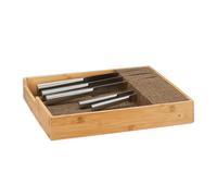 Relaxdays Ceppo porta-coltelli in bambù portaposate da cassetto organizer cassetti HLP: 6,5x38x33,5 cm colore naturale