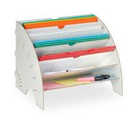 Relaxdays Portadocumenti con 6 scomparti