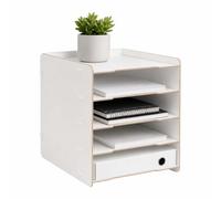 Relaxdays Portadocumenti DIN A4, sistema a incastro per scrivania