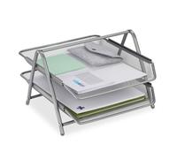 Relaxdays Portadocumenti in acciaio a 2 scomparti