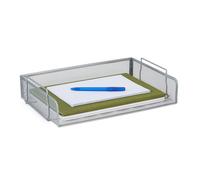 Relaxdays Portadocumenti in acciaio argentato