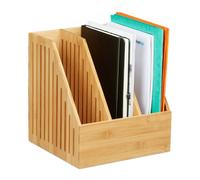 Relaxdays Portadocumenti in bambù con 3 scomparti