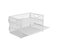Portadocumenti Relaxdays, Metallo, 3 Scomparti, per Ufficio e Home Office, HxLxP: 20,5x32,5x23,5 cm, Organizer Bianco