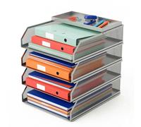 Relaxdays Portadocumenti metallo 4 scomparti