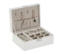 Relaxdays Portagioie in similpelle bianca