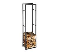 Portalegna per camino Supporto legna da ardere Scaffale legnaia 40 kg Nero opaco
