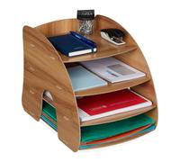 Relaxdays Portalettere a 4 scomparti in MDF