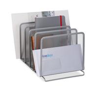 Relaxdays Portalettere grigio con 5 scomparti