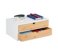 Portaoggetti da scrivania con 2 cassetti Organizer in bambù 2 cassetti 2 kg