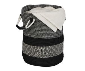 Relaxdays Portaoggetti in cotone nero e grigio