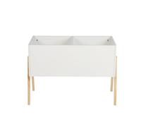 Relaxdays portaoggetti per Bambini, Design scandinavo, 45x60x30 cm, MDF, per Libri e Giochi, Aperta, Bianco/Naturale, Fibra, Legno, 45 x 60 x 30 cm