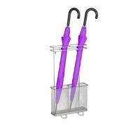 Relaxdays Portaombrelli in Acciaio, Contenitore per Bastoni e Ombrelli, 54 x 30,5 x 15 cm, Design Moderno, Argentato