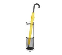 Relaxdays Portaombrelli in Acciaio Contenitore per Bastoni e Ombrelli HxD 52,5x16 cm Nero